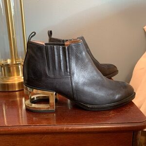 Jeffrey Campbell Black & Gold Metcalf Booties